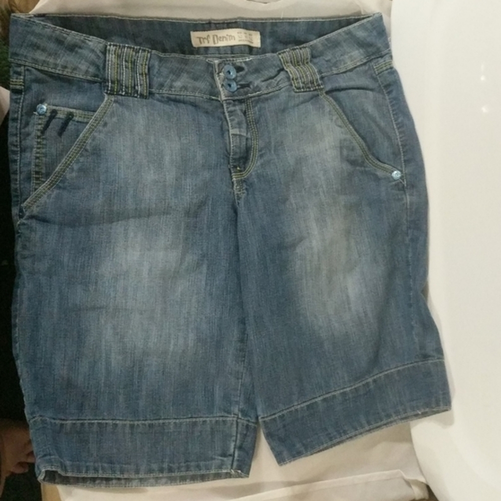 Zara TRF Denim Light Wash Bermuda Shorts - size 10